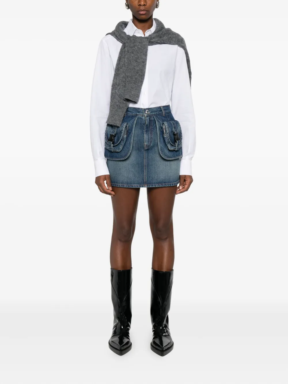 Coperni Denim rok met klepzakken - Blauw