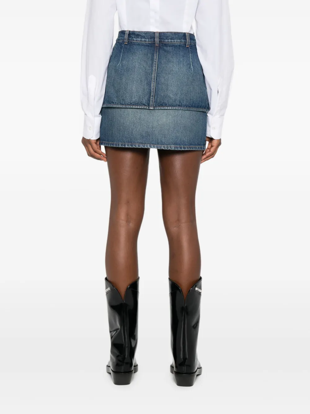 Coperni Mini Skirt With Belt Loops And Pockets In Blue