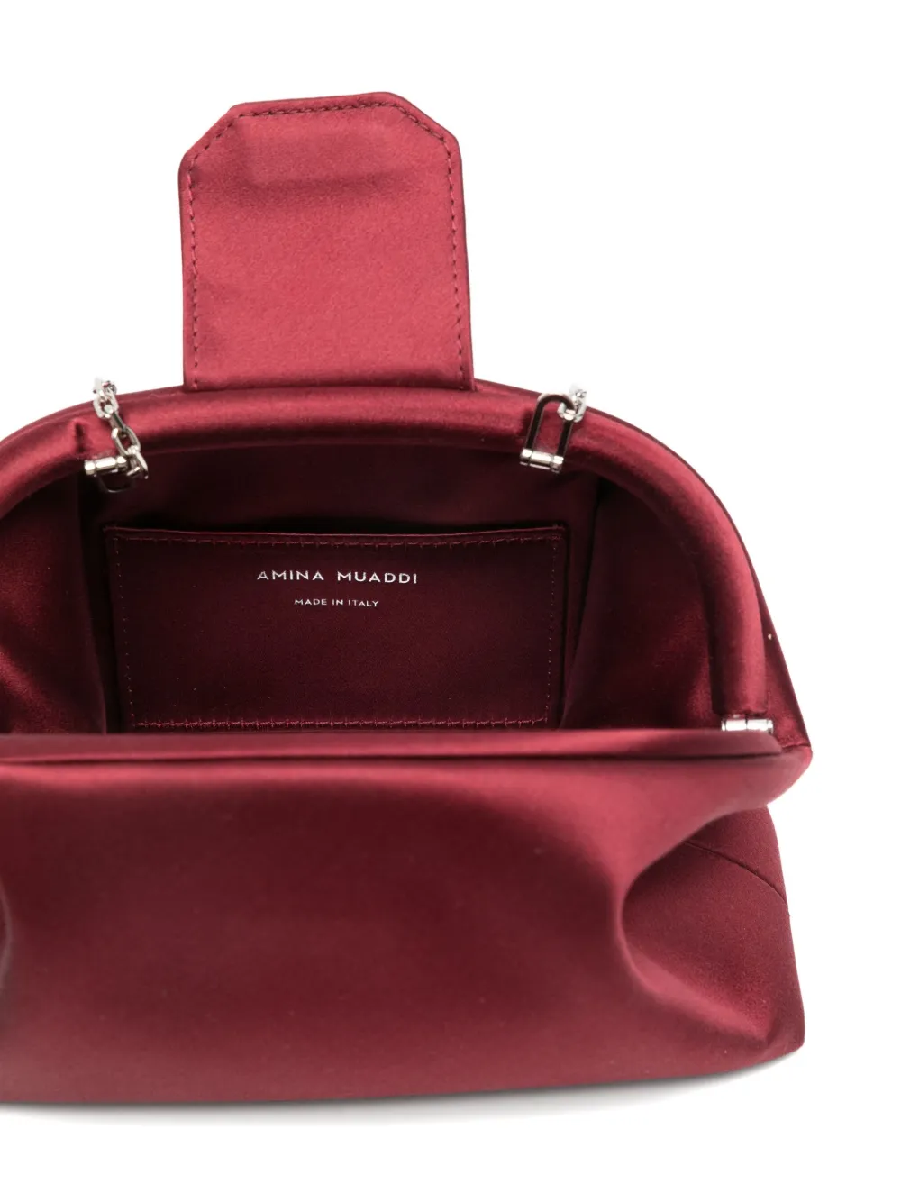 Amina Muaddi Camelia Crystal-buckle Clutch Bag In Red