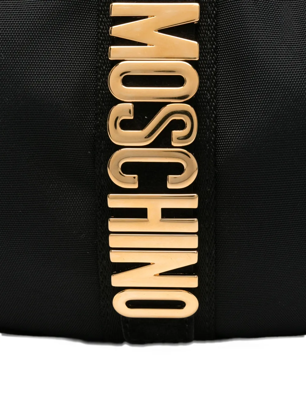 Moschino Halvemaanvormige schoudertas met logoplakkaat Zwart
