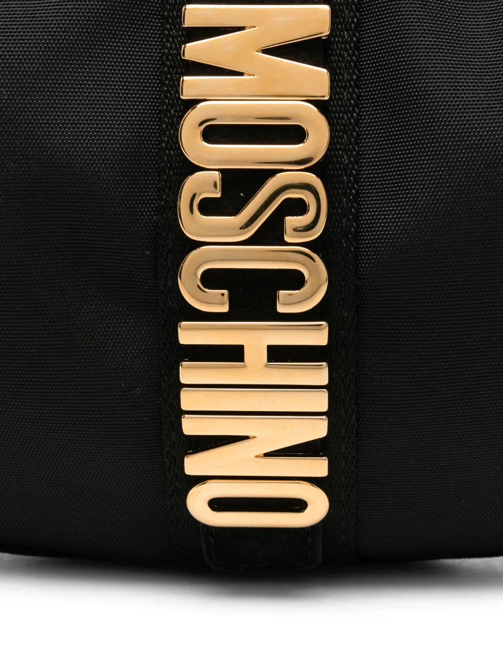  Moschino Logo-plaque Crescent Shoulder Bag - Black 