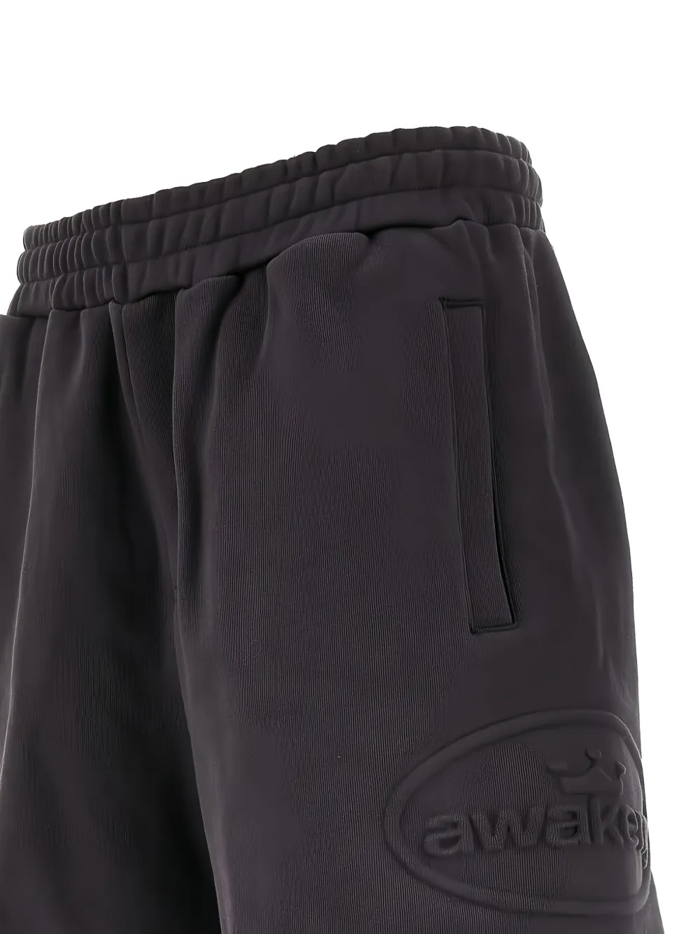 Awake NY embossed-logo shorts - Zwart