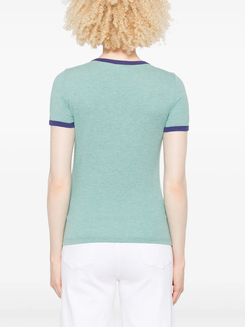 Chloé Green Crewneck T-shirt With Logo Lettering Print On The Front In Cotton Woman In Green