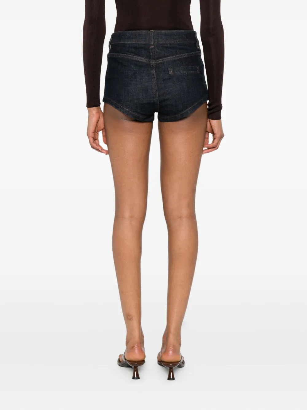 Self-Portrait Denim shorts van stretch-katoen Blauw