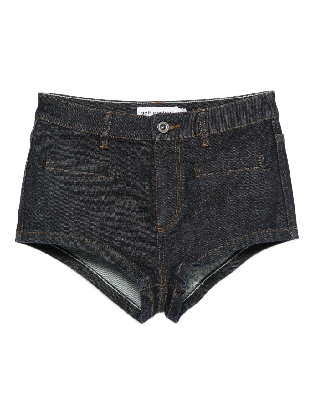 Self-Portrait Denim shorts van stretch-katoen Blauw