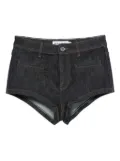 Self-Portrait stretch-cotton denim shorts - Blue