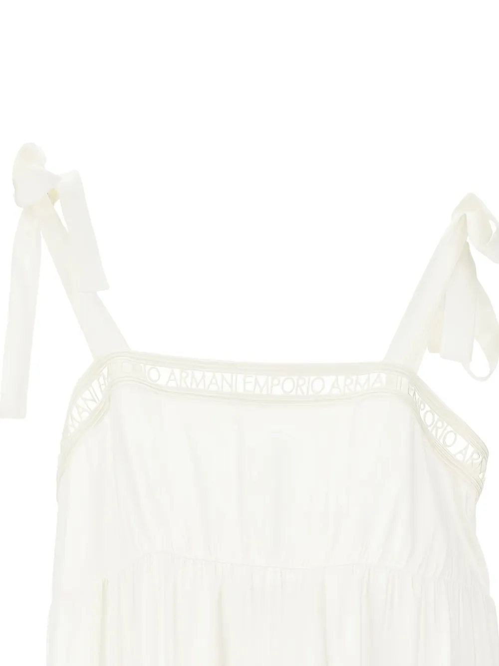 Emporio Armani Maxi-jurk met geborduurd logo - Wit