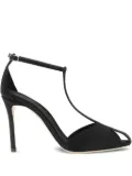 Emporio Armani 95mm T-bar heeled pumps - Black