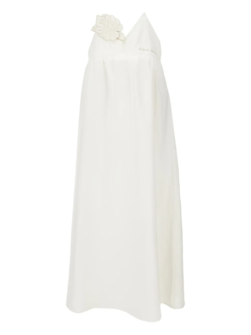 Emporio Armani Maxi-jurk met geborduurd logo Wit