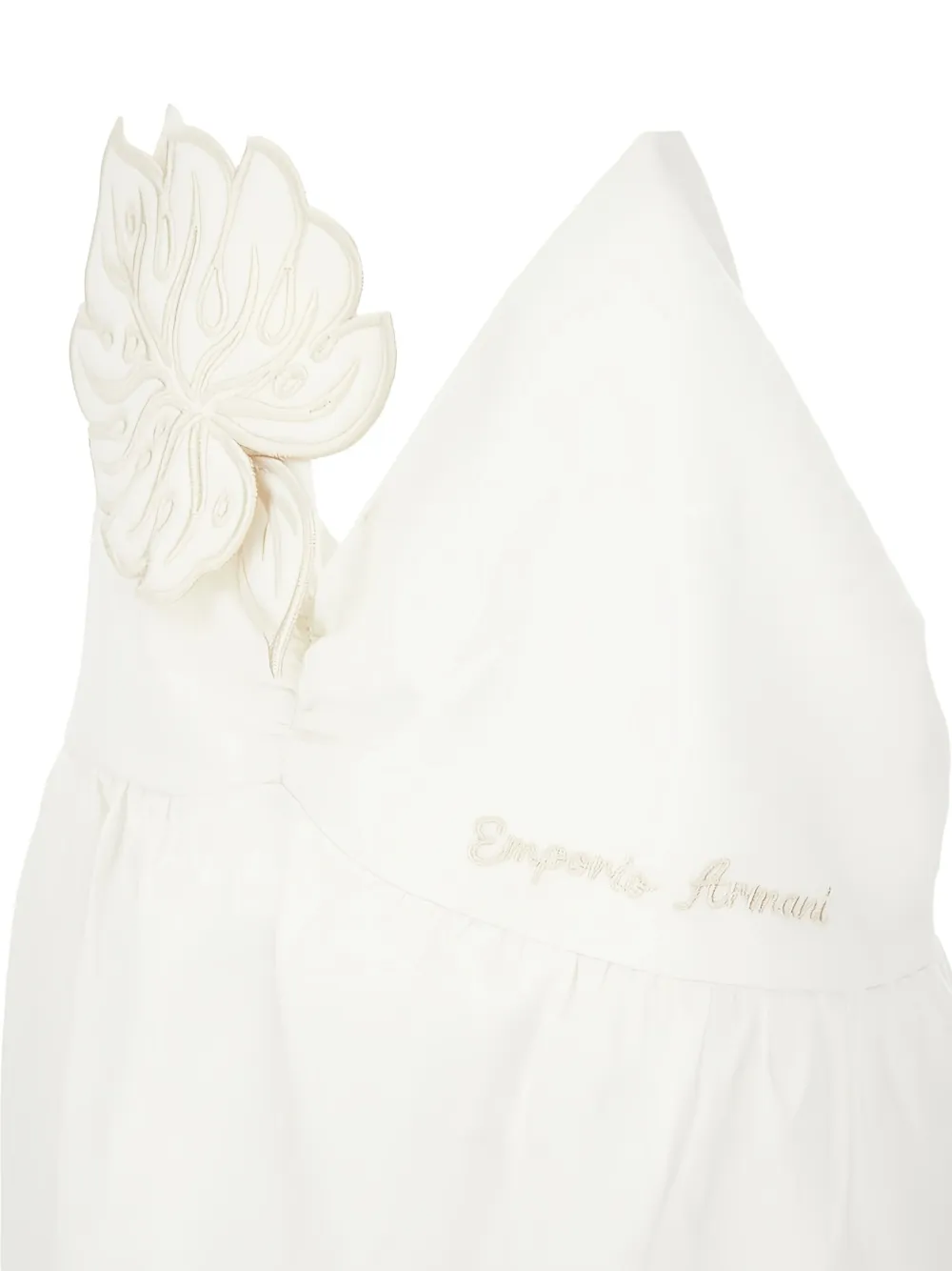 Emporio Armani Maxi-jurk met geborduurd logo - Wit
