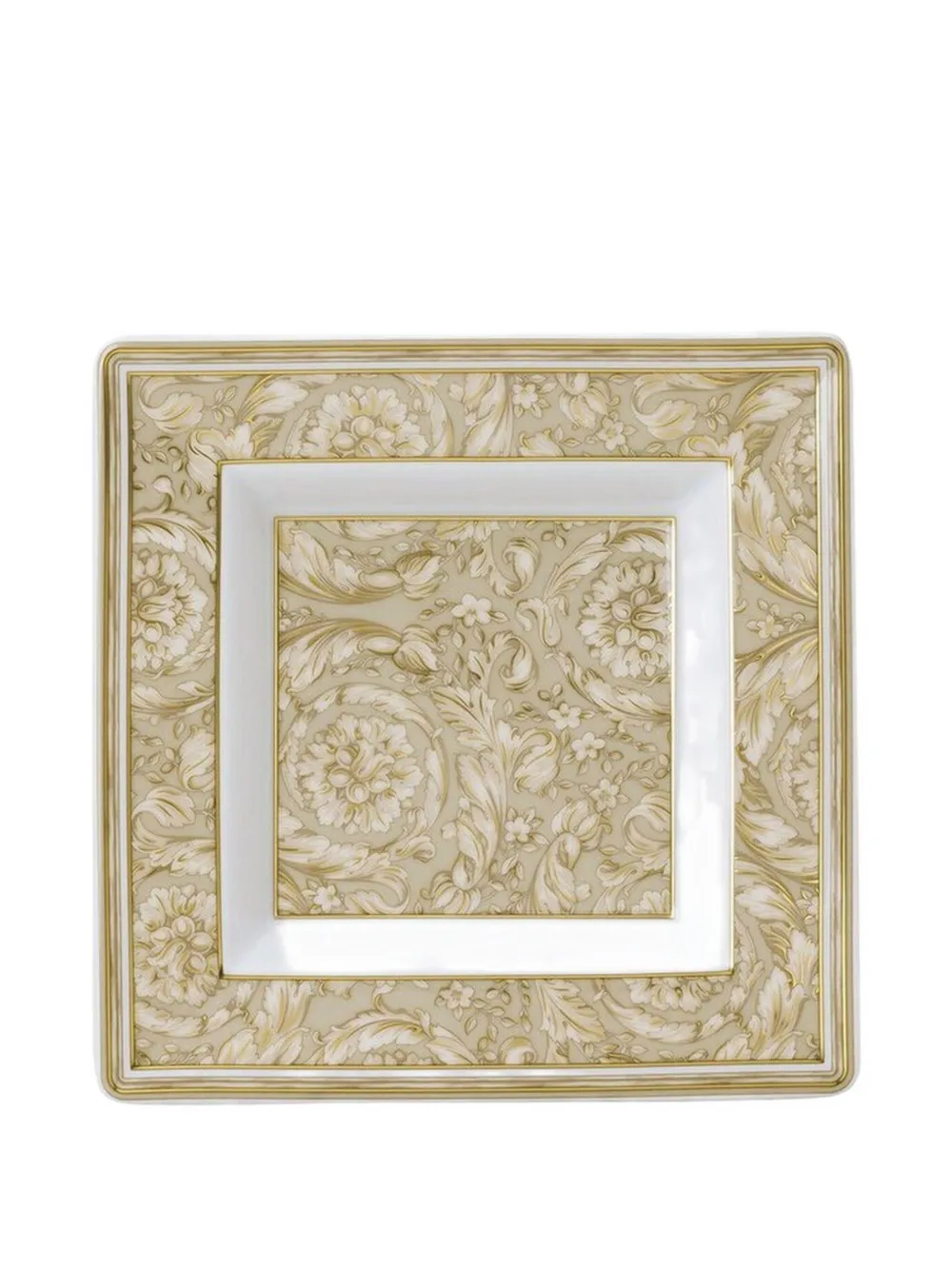 Versace Barocco-print Square Tray (14cm) In Neutral