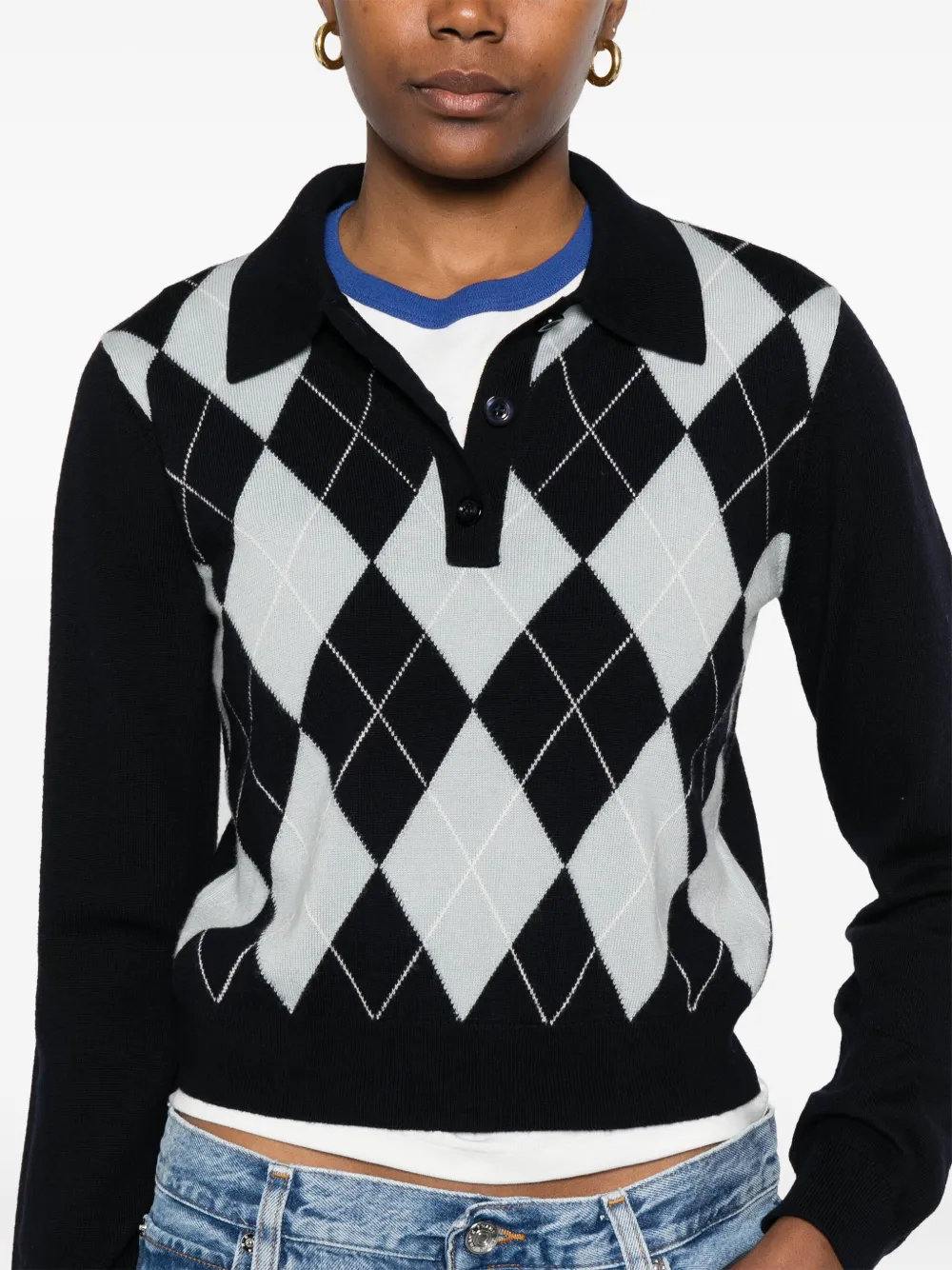 FRAME CHECKED POLO TOP