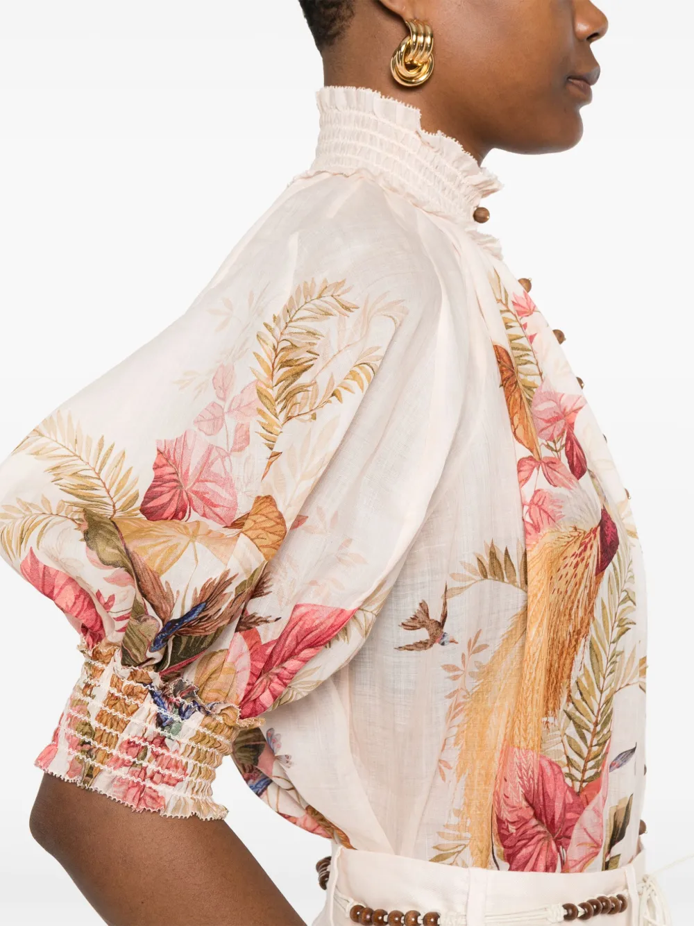 floral-print shirt