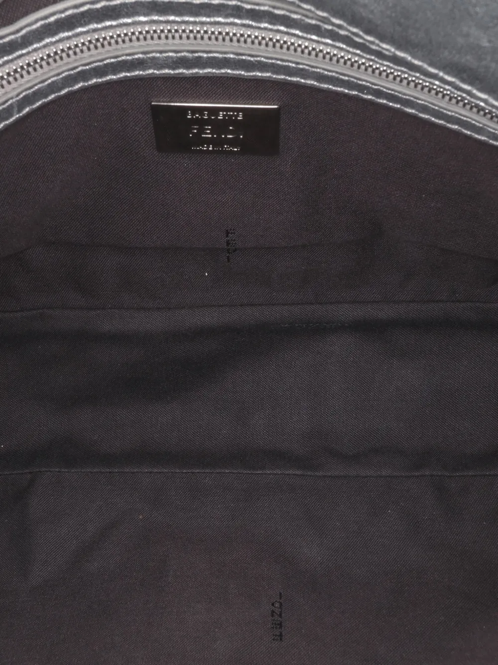 Pre-owned Fendi 2010-2025 Large Zucca Embossed Baguette Satchel