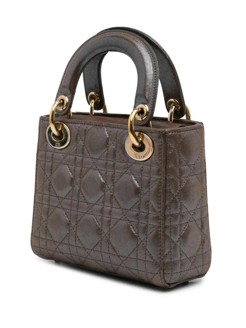 美品・ヴィンテージ【Dior】2015 パテント サッチェルバッグ Christian Dior Pre-Owned 2015 マイクロパテント マイクロ