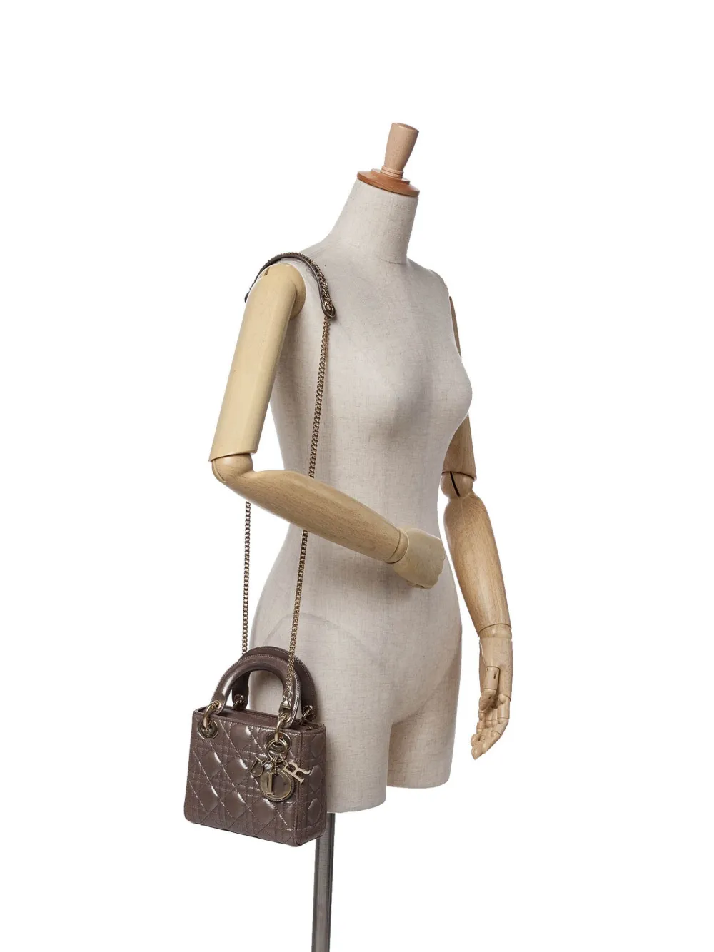 Christian Dior Pre-Owned شنطة 'ليدي ديور' صغيرة جلد ميتاليك بحمالة كتف وخياطة كاناج 2015 | كلاسيكيات | Image 2