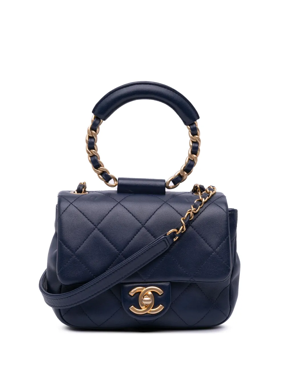 Pre-owned Chanel 2019 Mini Lambskin In The Loop Flap Satchel
