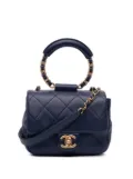 CHANEL Pre-Owned 2019 Mini Lambskin In The Loop Flap satchel - Blue