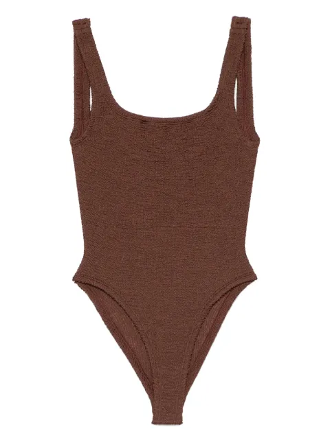Hunza G traje de baño con cuello cuadrado