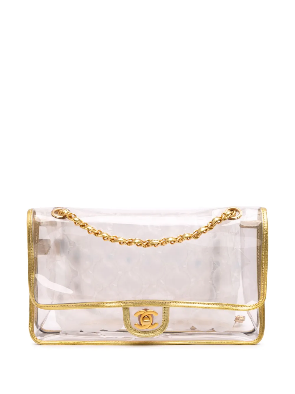 Pre-owned Chanel 2006-2008 Medium Pvc And Metallic Lambskin Naked Flap Shoulder Bag