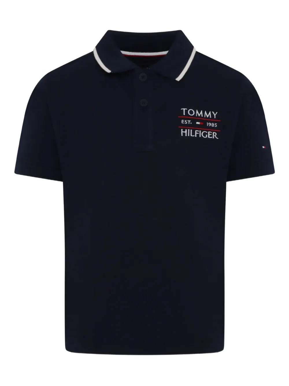 Tommy Hilfiger Junior playera tipo polo con cuello en contraste | azul | Image 1
