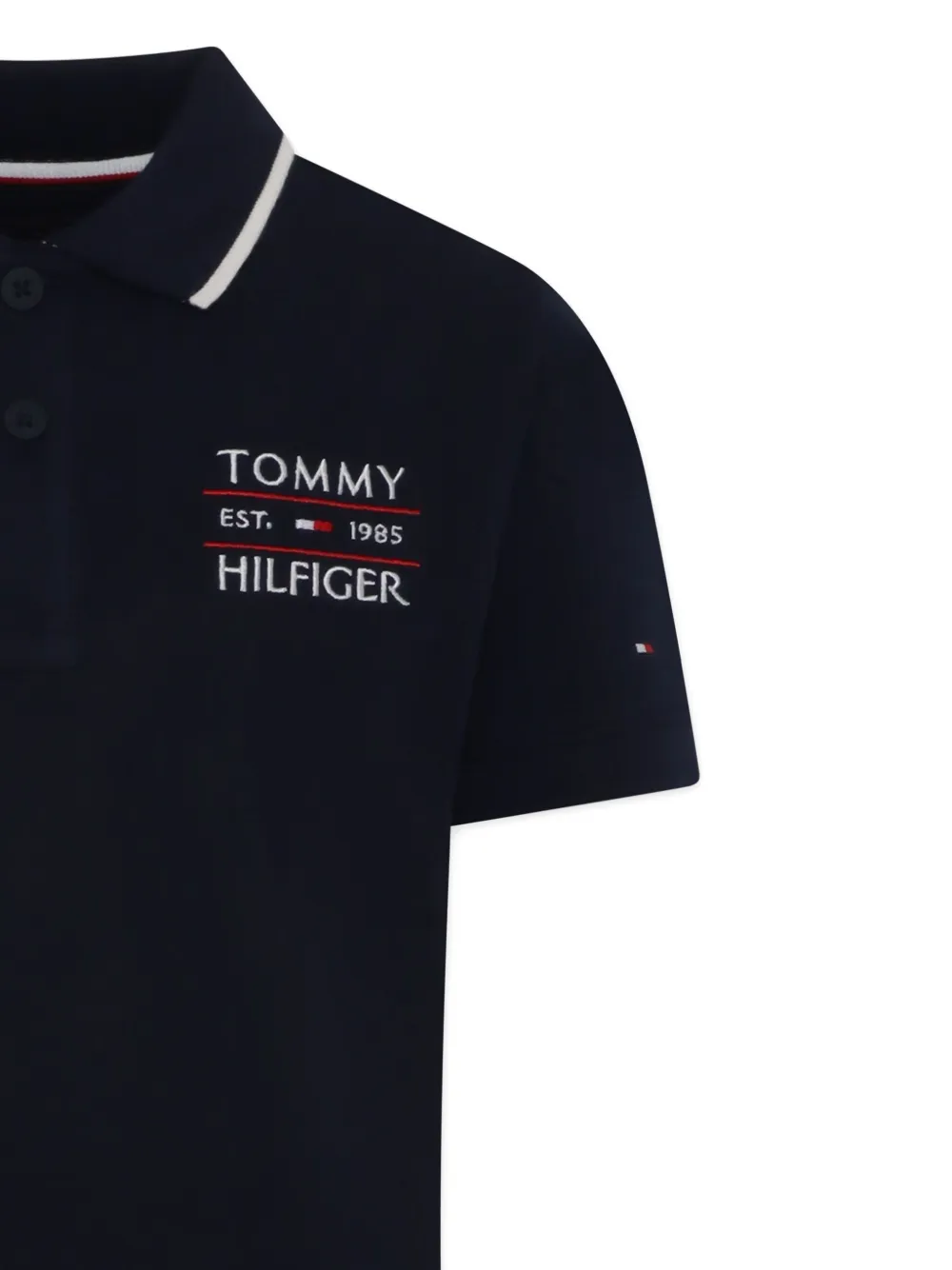 Tommy Hilfiger Junior Poloshirt met contrasterende kraag Blauw