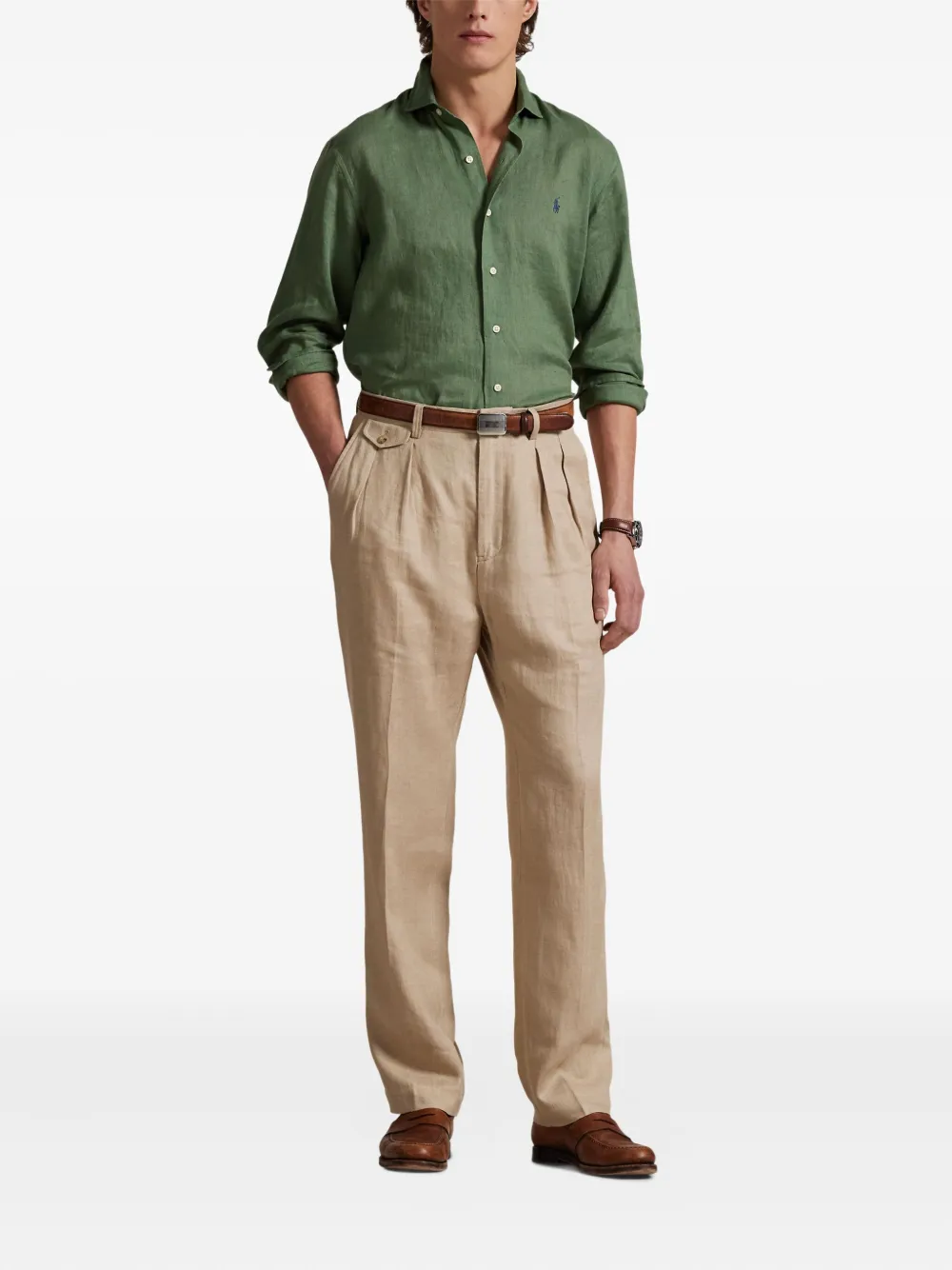 Polo Ralph Lauren Linnen overhemd - Groen
