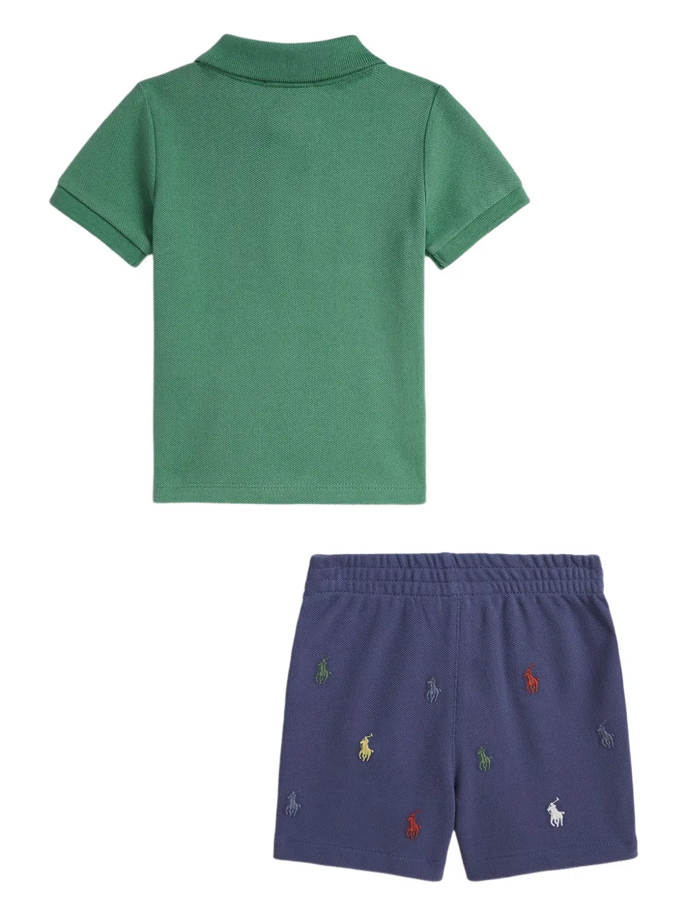 POLO RALPH LAUREN KIDS Poloshirt en shorts met borduurwerk Groen