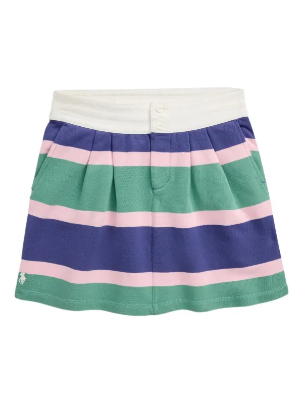 POLO RALPH LAUREN KIDS ストライプ プリーツスカート | ブルー