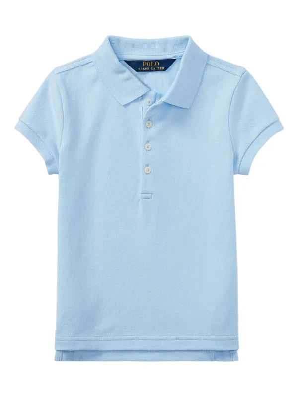 POLO RALPH LAUREN KIDS Piqué Polo Shirt Blue FARFETCH PH