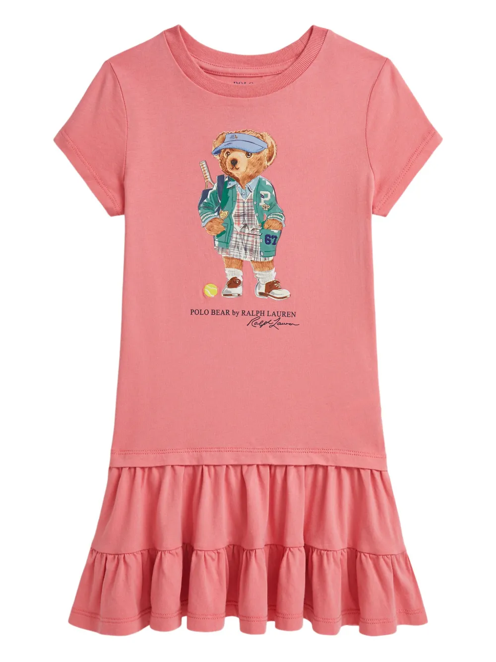 POLO RALPH LAUREN KIDS T-shirtjurk met ruches Roze