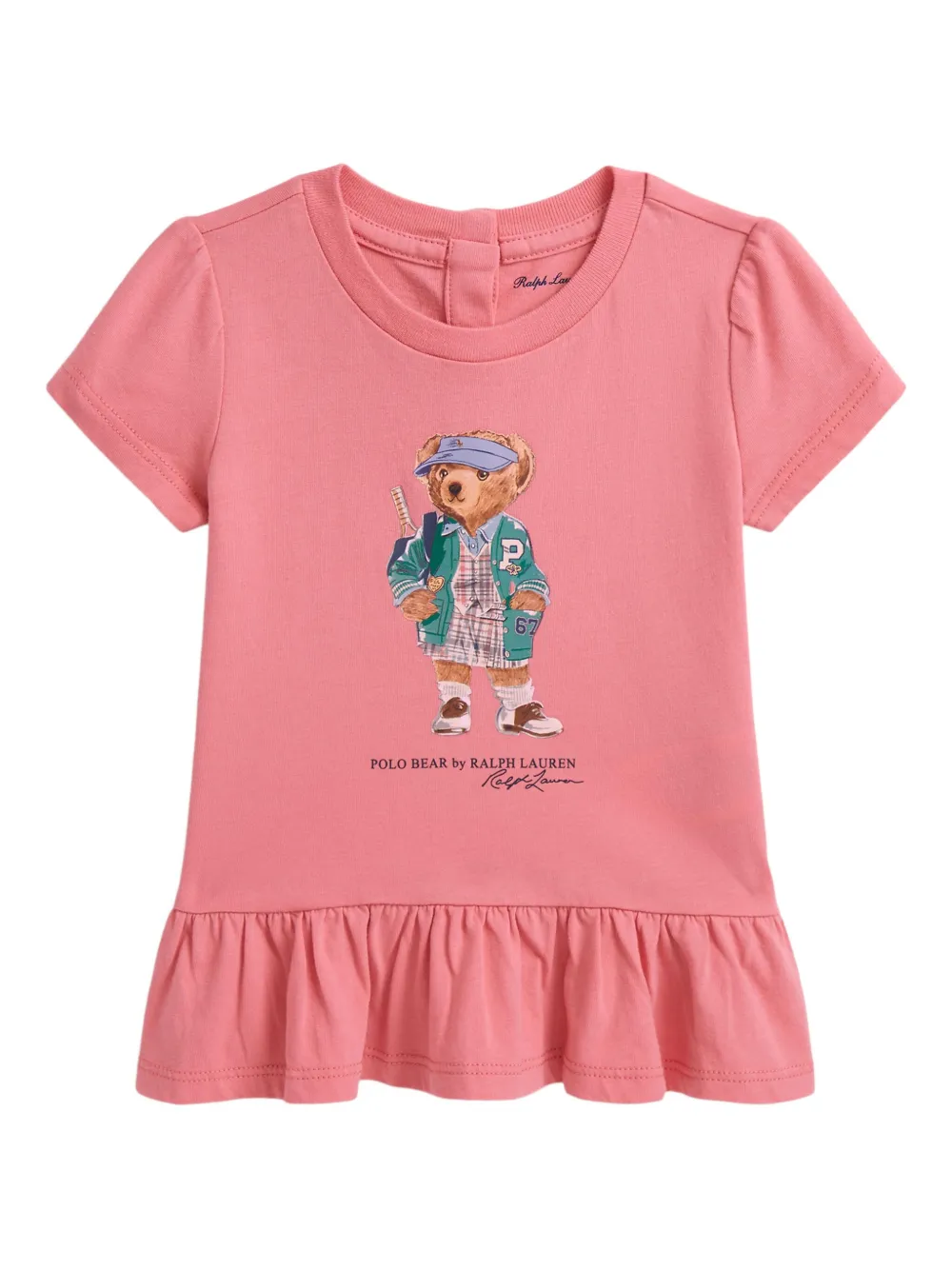 POLO RALPH LAUREN KIDS T-shirt met teddybeerprint Roze