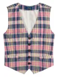 POLO RALPH LAUREN KIDS plaid button-up vest - Pink