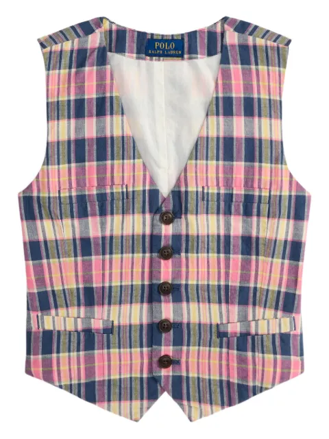 POLO RALPH LAUREN KIDS plaid button-up vest