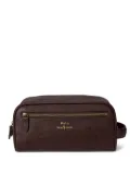 Polo Ralph Lauren pebbled-leather wash bag - DARK BROWN