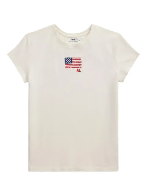 POLO RALPH LAUREN KIDS flag-appliqué T-shirt