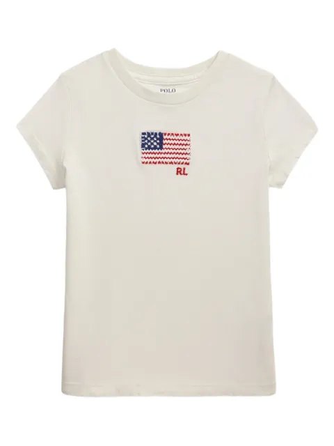 POLO RALPH LAUREN KIDS flag-appliqué T-shirt