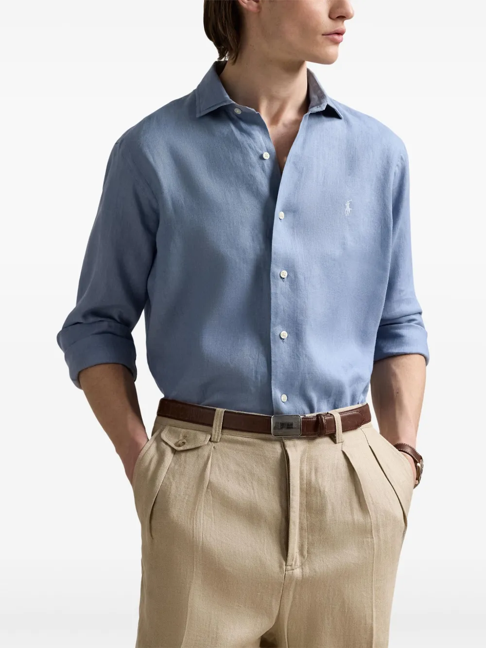 Polo Ralph Lauren Linnen overhemd Blauw