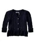 POLO RALPH LAUREN KIDS cable-knit peplum cardigan - Blue