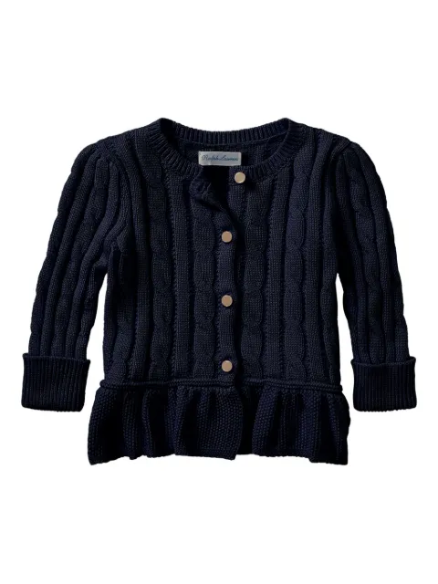 POLO RALPH LAUREN KIDS cárdigan tejido de ochos con peplum