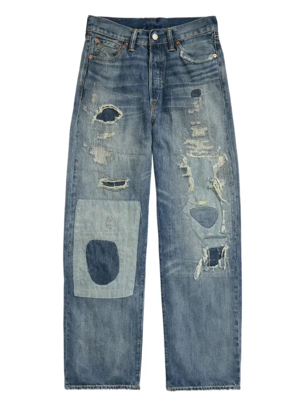 レア　RRL フレアデニム　ダメージ　W30 L30 Ralph Lauren RRL ダメージ ジーンズ | FARFETCH JP