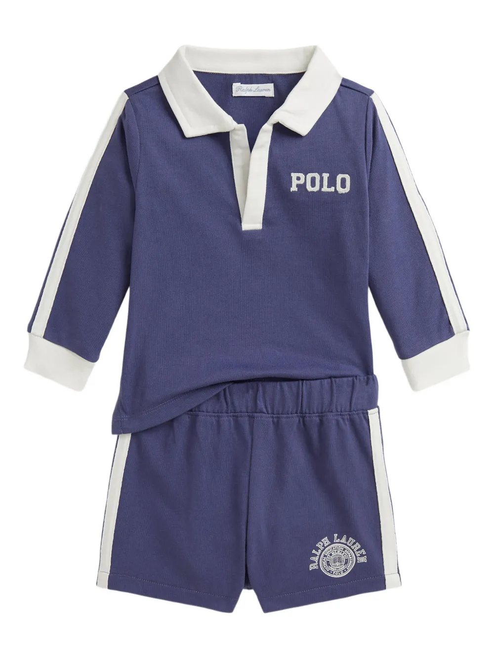 POLO RALPH LAUREN KIDS トップ&ショートパンツ - ブルー POLO RALPH LAUREN KIDS トップ&ショートパンツ - ブルー