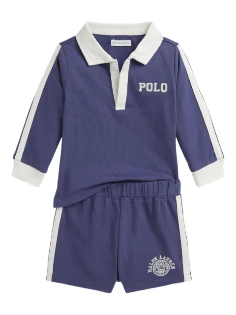 POLO RALPH LAUREN KIDS logo-embroidered top and shorts