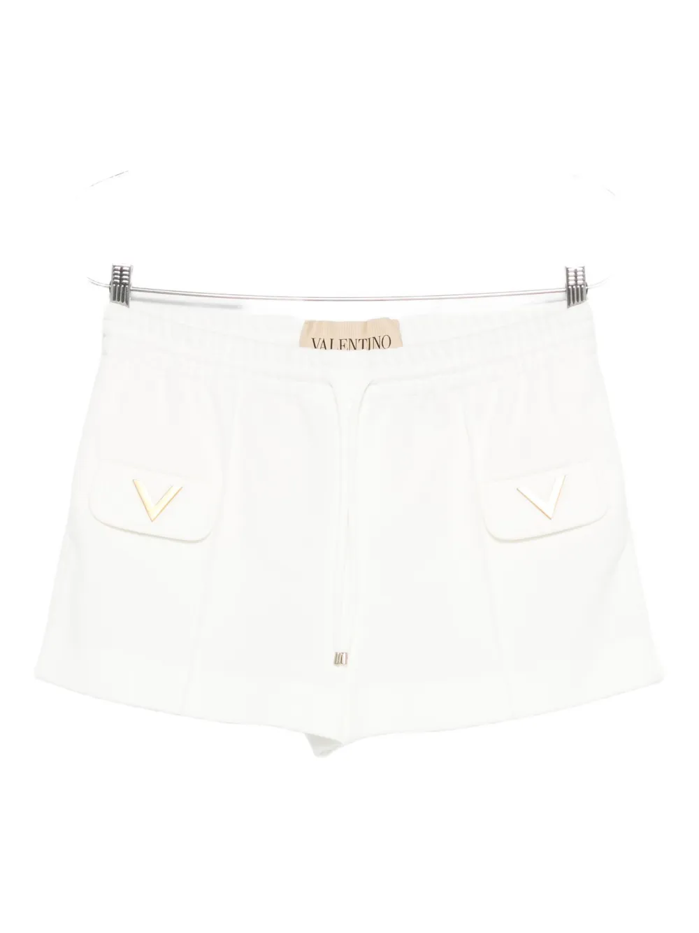 Valentino Garavani Shorts met trekkoord en zakdetail Wit