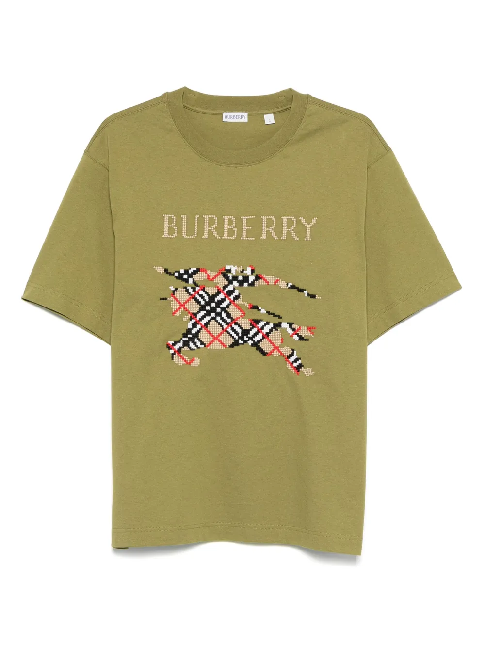 Burberry T-shirt met EDK-borduurwerk Groen