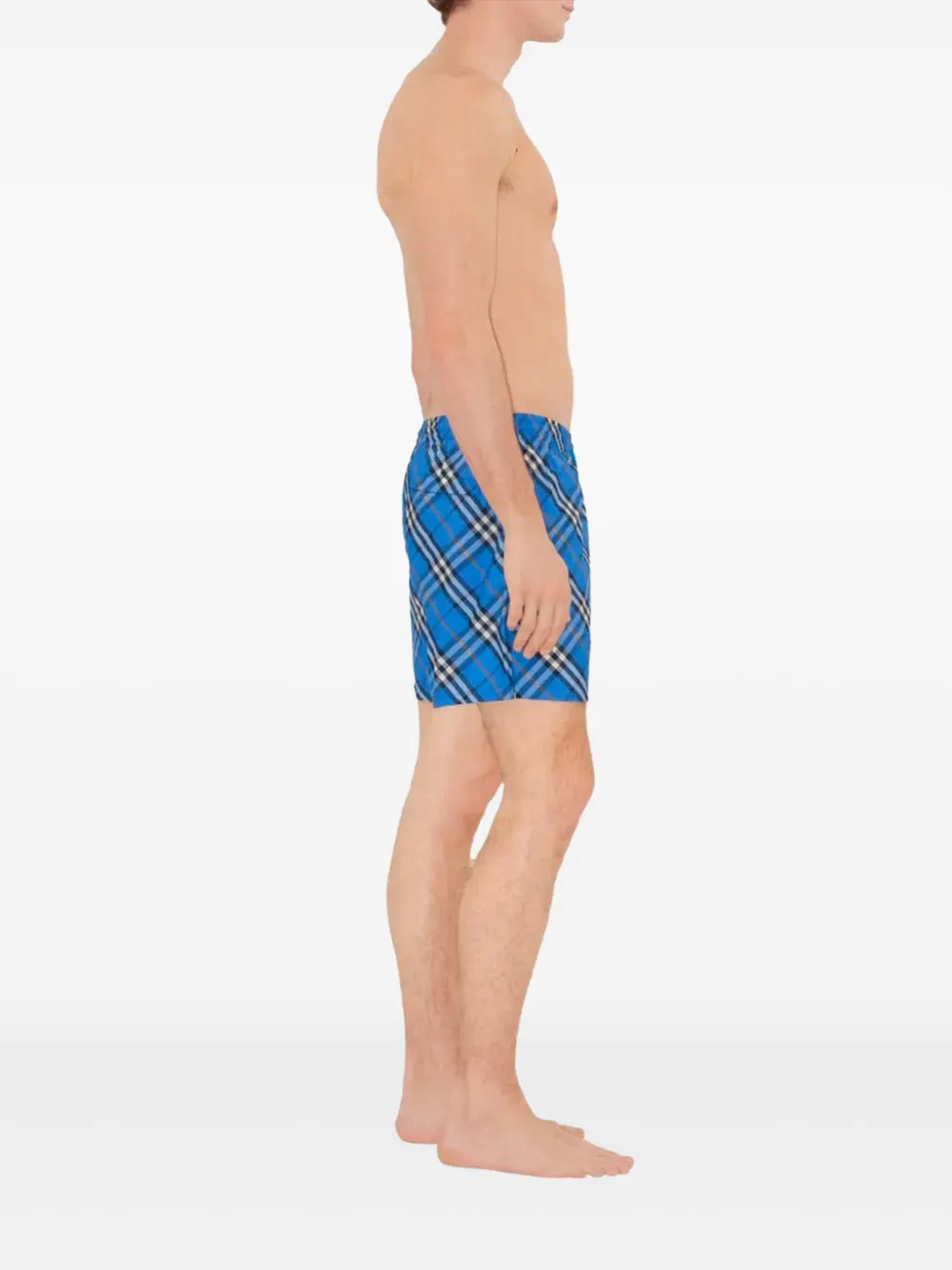 Burberry Geruite zwembroek Blauw