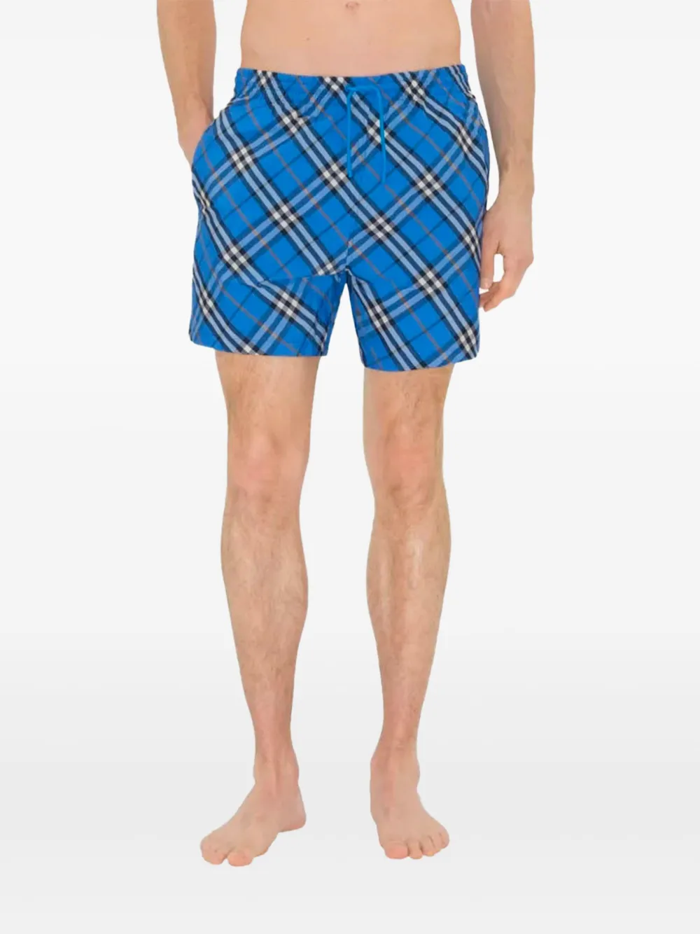 Burberry Geruite zwembroek Blauw