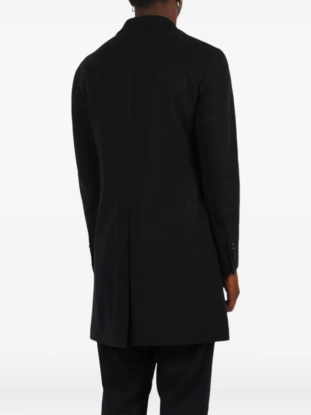 Tagliatore Single-breasted Coat Featuring Back Vent In Black