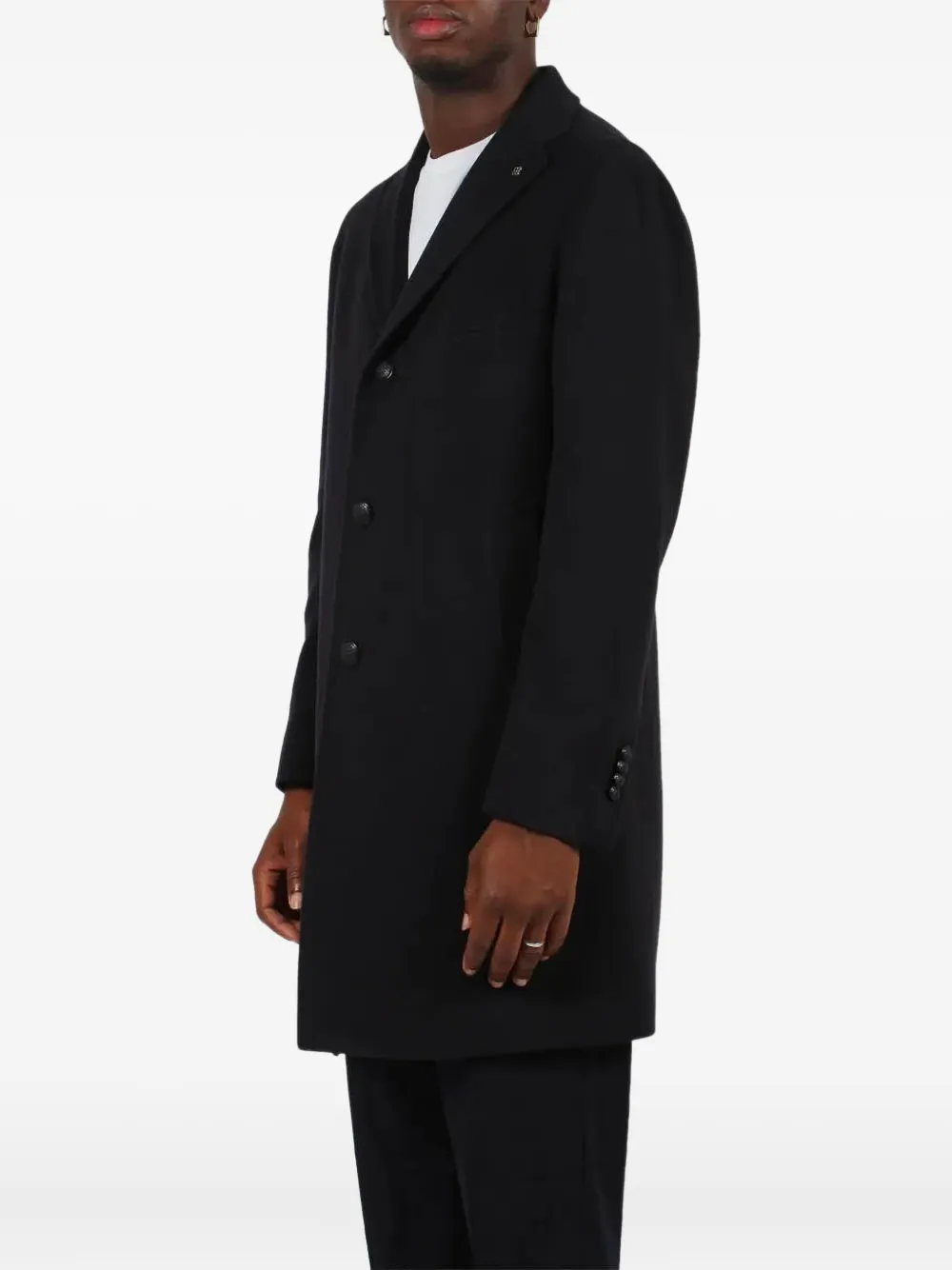 Tagliatore Single-breasted Coat Featuring Back Vent In Black