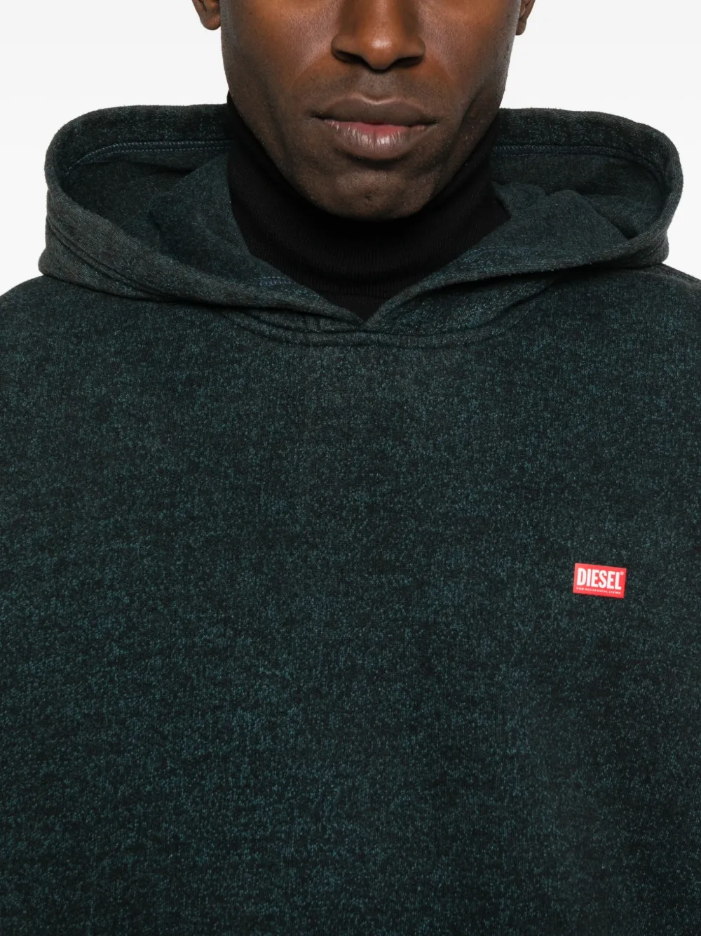 Diesel Logo-patch Hoodie In Gray